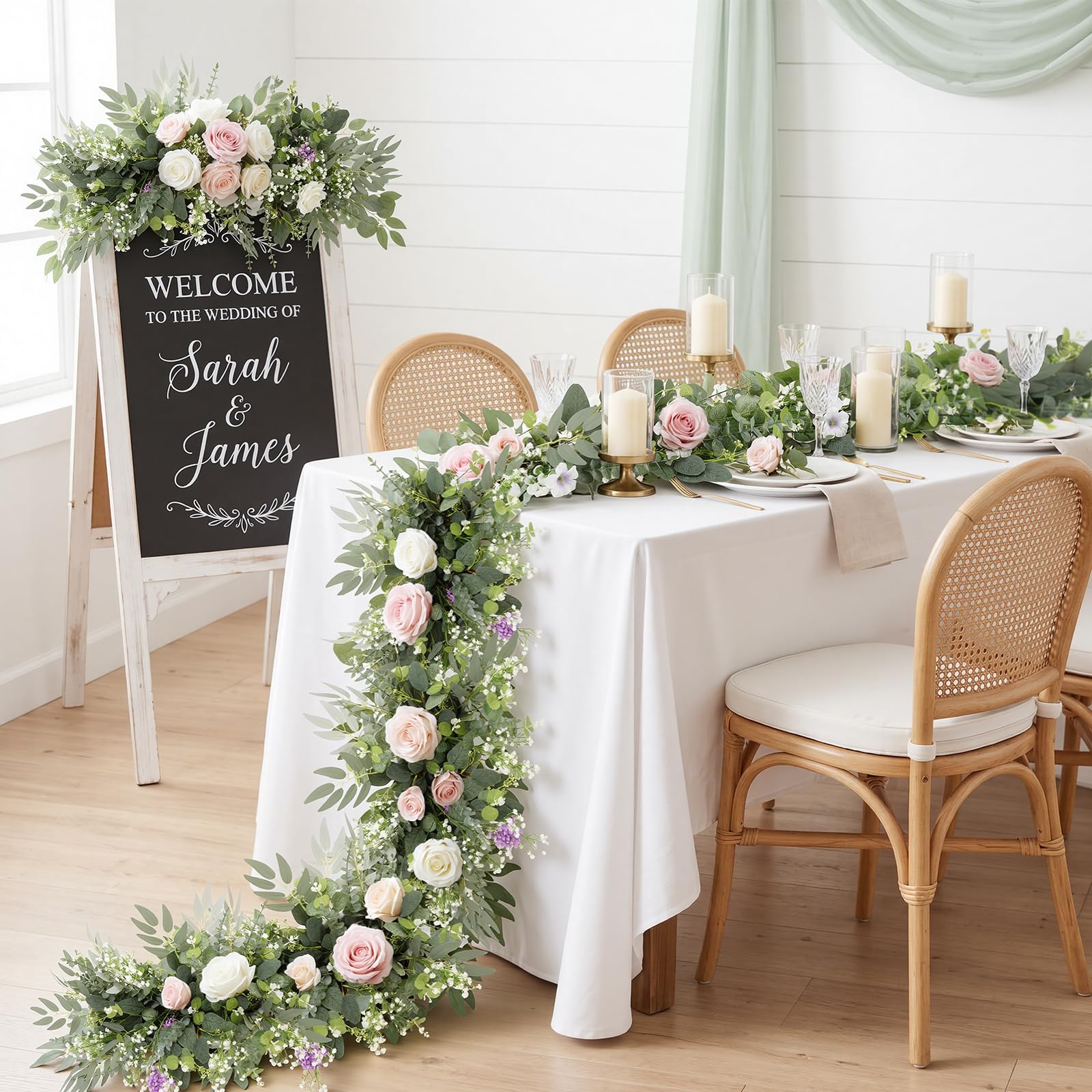 N&T NIETING Silver Dollar eucalyptus leaves add realistic texture to centerpieces.