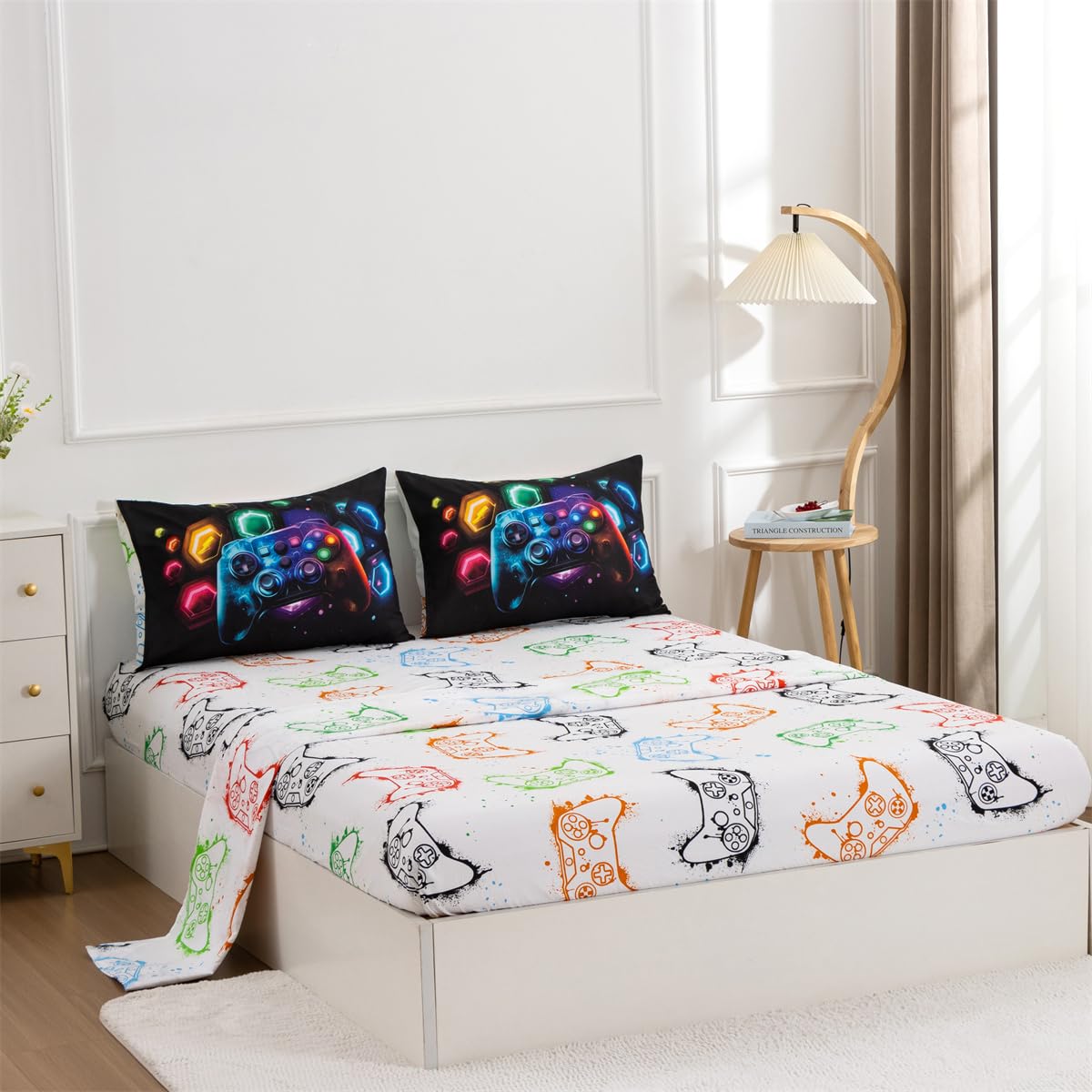 NTBED game console comforter twin pillow cases complete the gaming bedroom look.