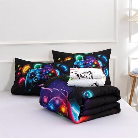NTBED game console comforter twin vacuum packaging ships compact for easy storage.