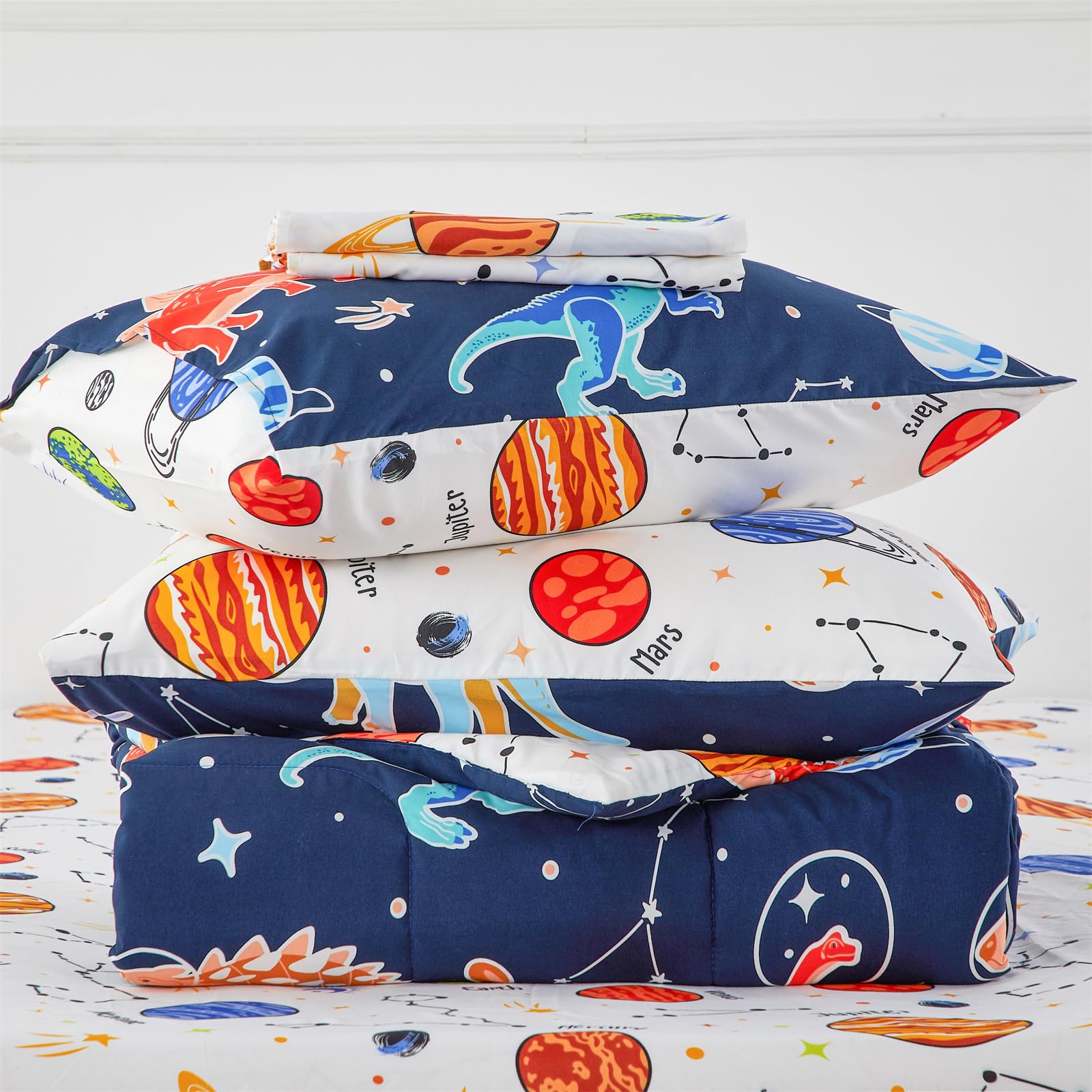 NTBED vacuum-packaged comforter ships compact and expands with sun exposure.
