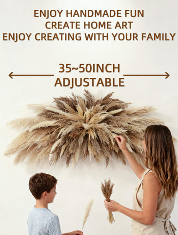 NTLPAMPA living room pampas grass vignette brings warm texture and minimalist charm