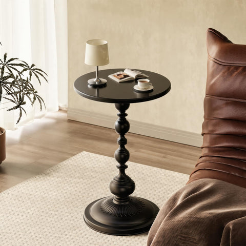 Close-up of the pedestal base highlighting stability.