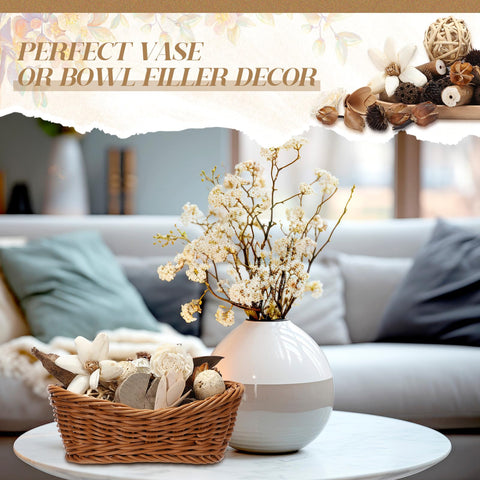 Nuanchu natural filler spheres coordinate with modern to vintage decor.
