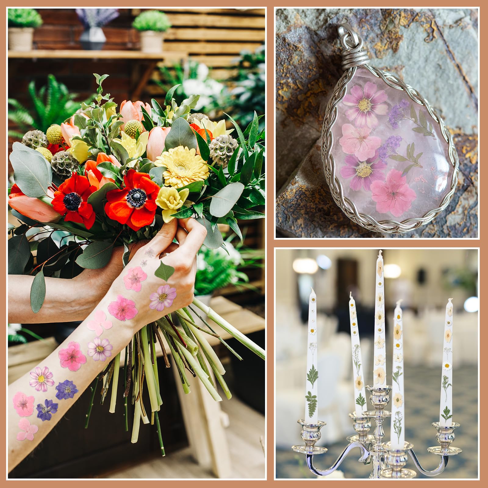 Nuanchu dried flowers ideal for resin molding, scrapbooking, and gifts.