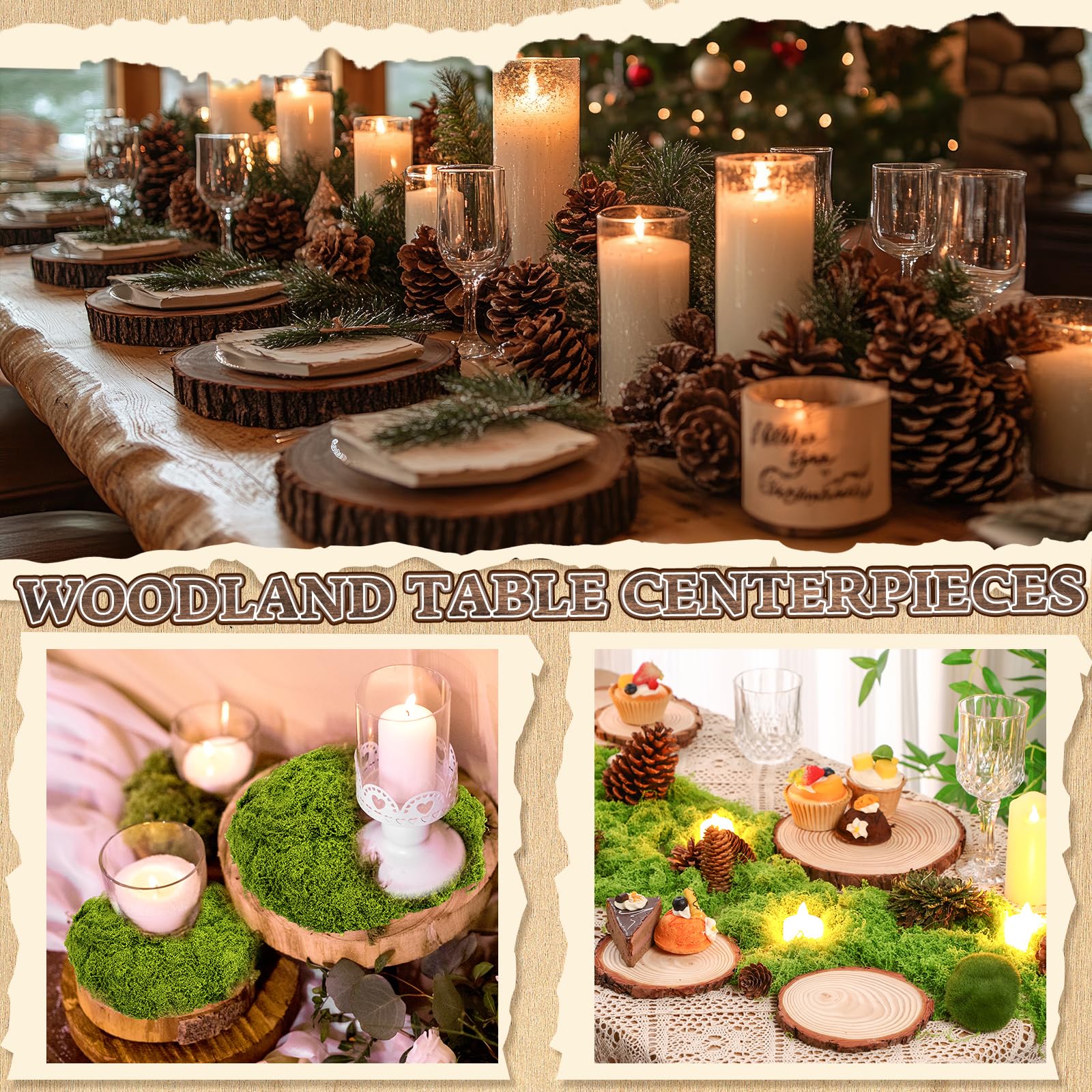 Nuanchu fairy-tale table decor with moss accents for elegant events.