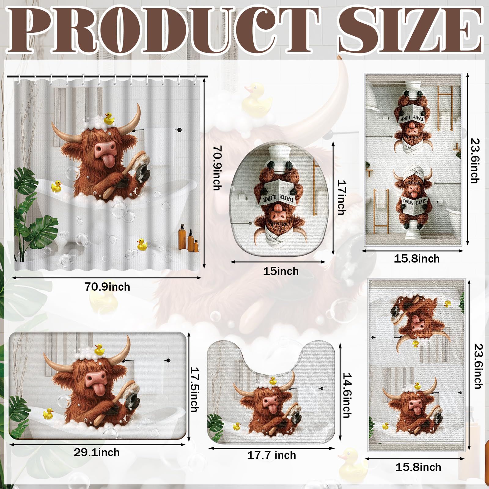 Nuanchu Highland Cow toilet lid cover brightens bathroom decor