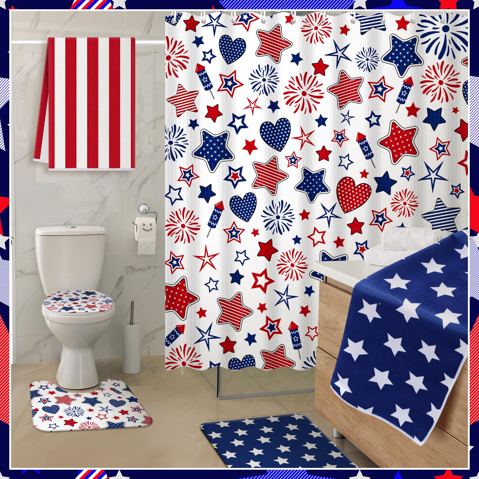 Nuanchu patriotic towels are absorbent and ideal for post-shower drying.