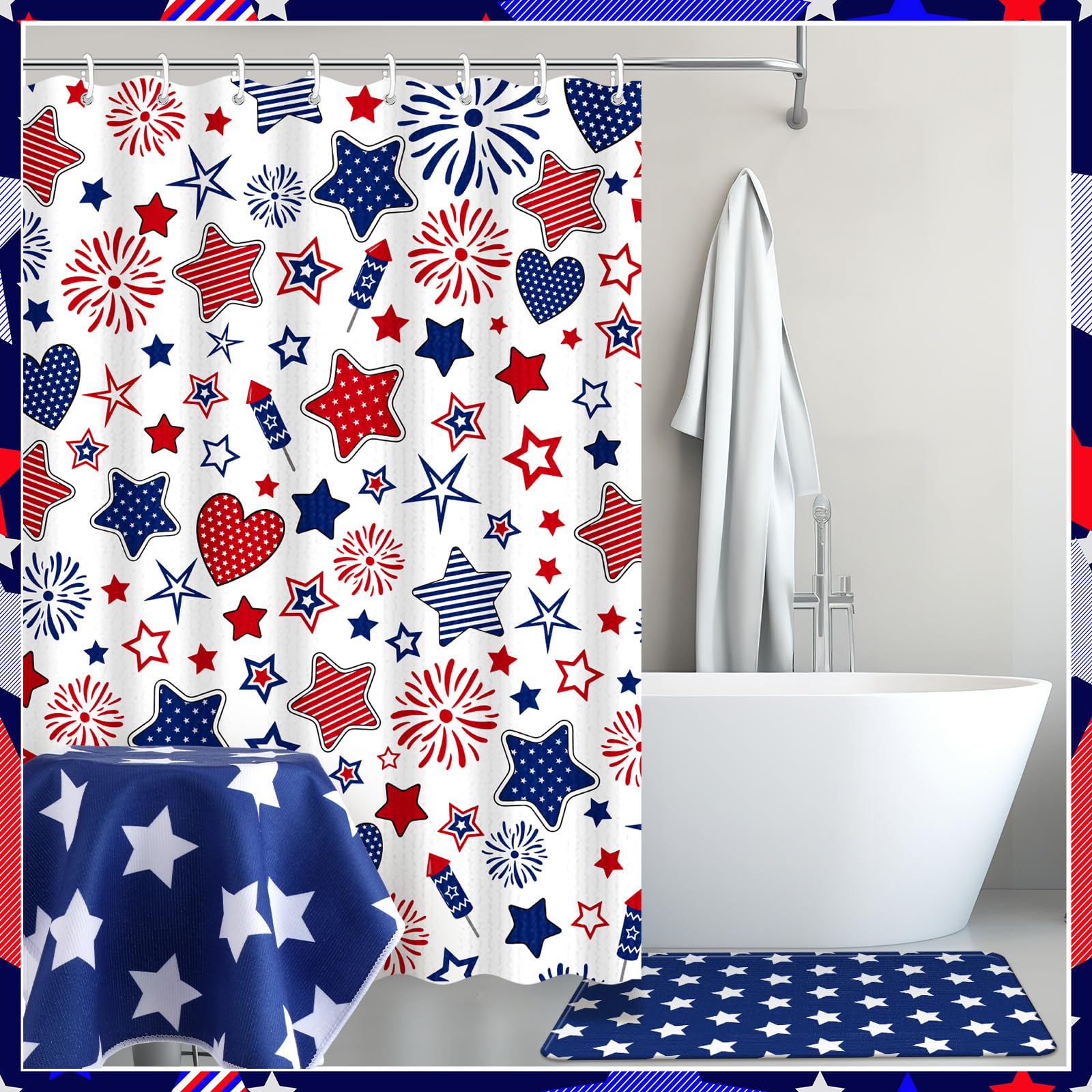 Nuanchu U-shaped mat keeps bathroom floor dry and safe.