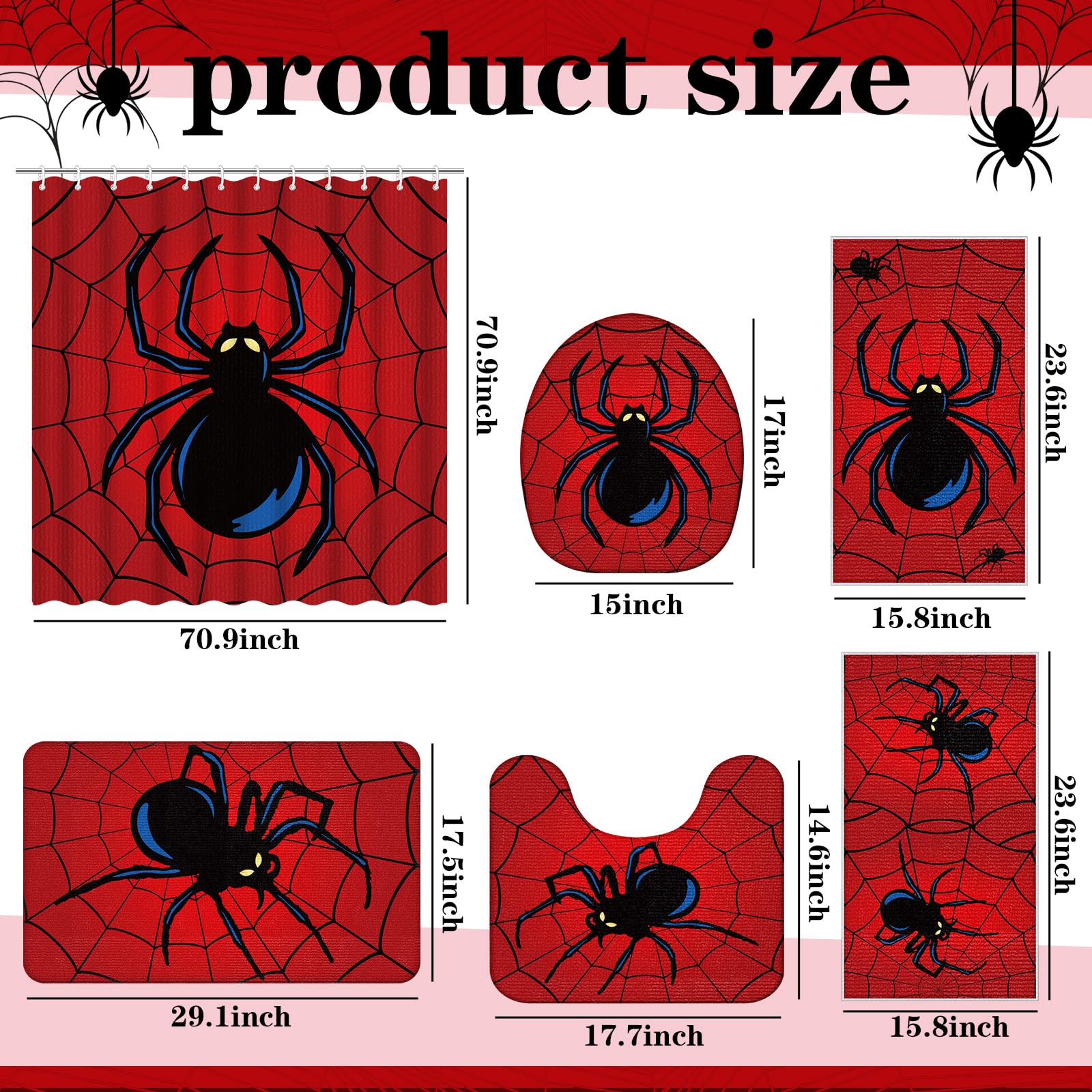 Nuanchu spider square bath mat with soft, non-slip surface for bathroom safety.