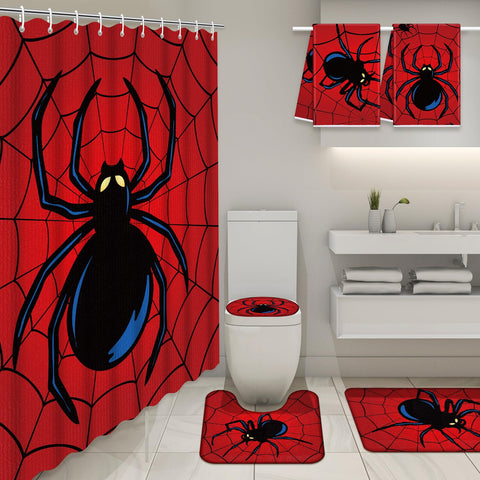 Nuanchu spider U-shaped mat providing cushion and floor protection in front of the toilet.
