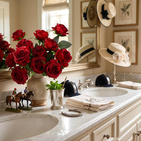 Nubry burgundy rose head 3.55in showing rich color for romantic decor.