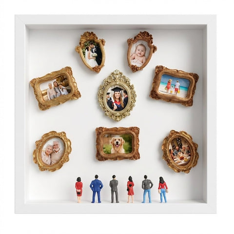 Nucucina DIY Shadow Box Frame with a deep-shadow overview showcases memories in a 3D gallery.