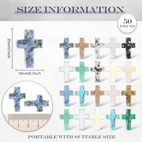 Nuenen multi-color cross stone pendant in 18x25 mm for colorful accessories.