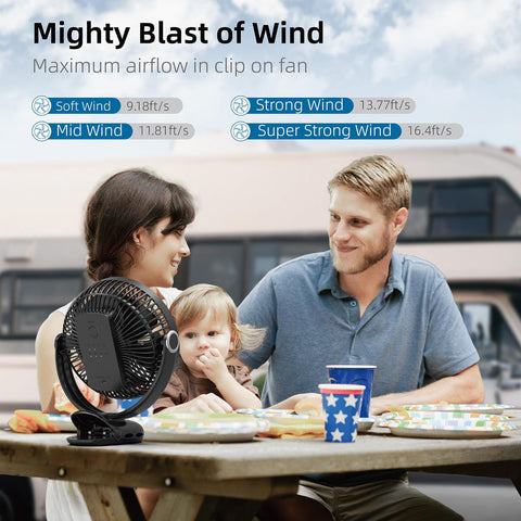 Nuerst USB fan with 4 speeds for adjustable airflow and quiet operation.