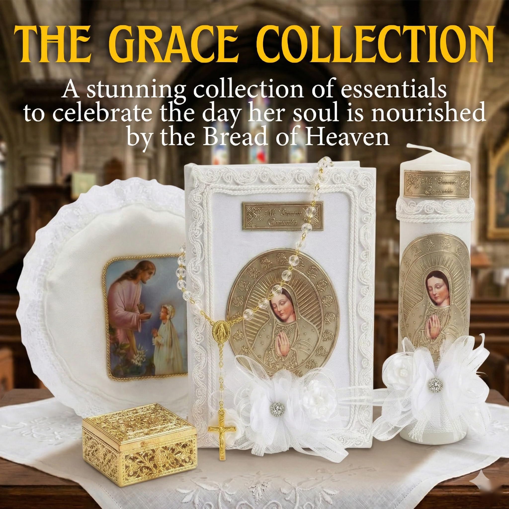 Nuestra Fe first-communion arm band for girl: graceful accessory lasting beyond the ceremony.