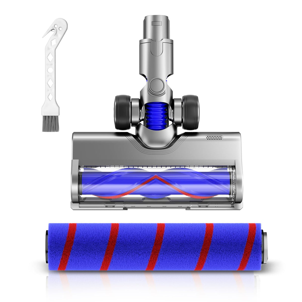 Nukisa Dyson V6 vacuum head for hardwood floors improves reach under furniture.