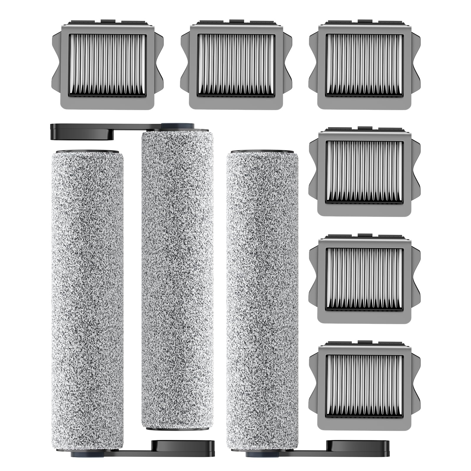 Nukisa vacuum mop roller brush 3-pack for easy floor cleaning on hard surfaces.