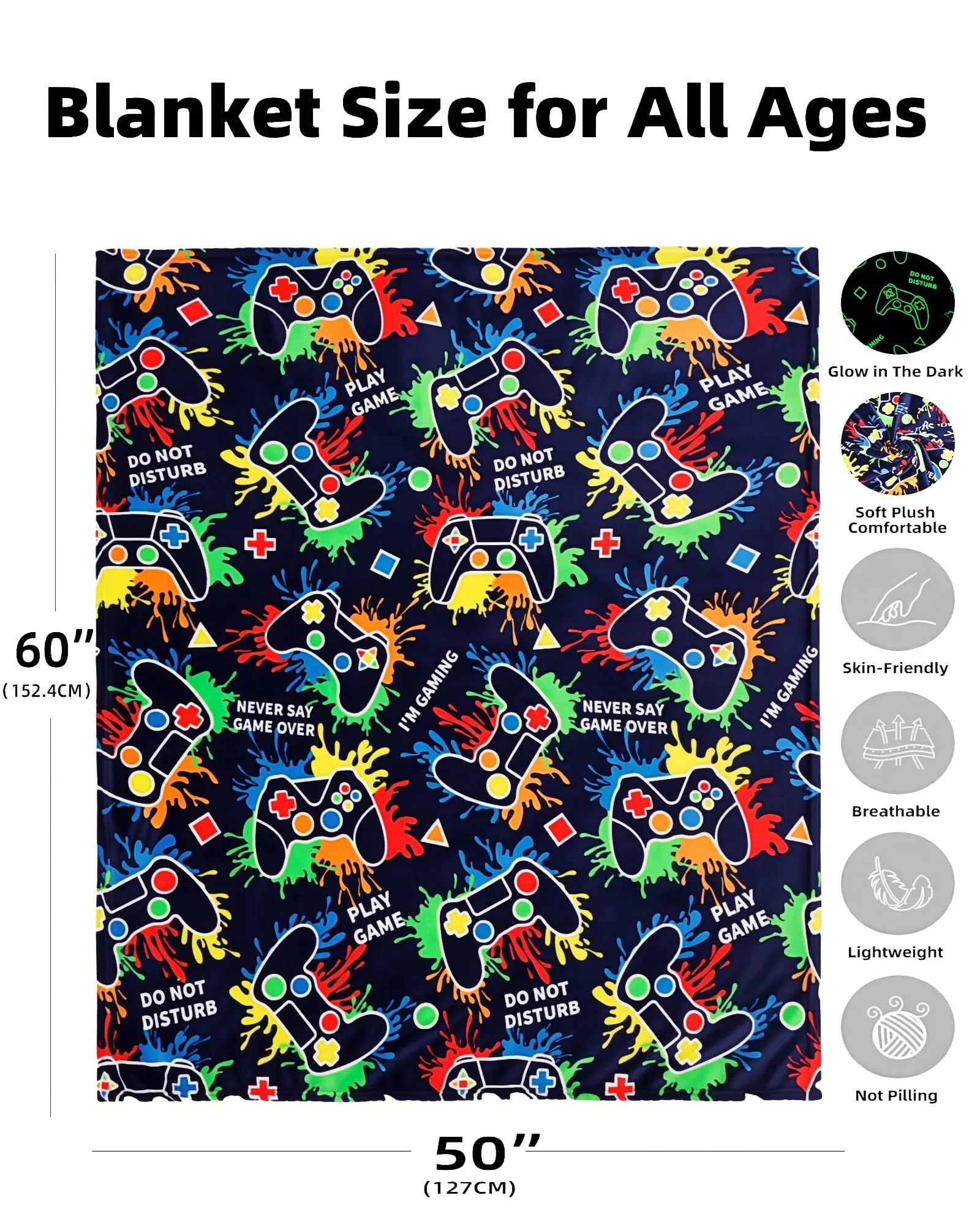 NuKuNsKf 60x50 inch blanket for chairs, couches, and beds.