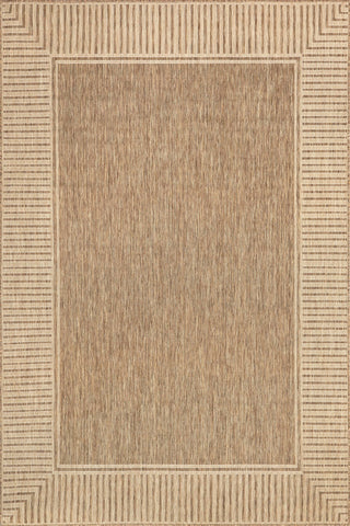 nuLOOM Asha striped border detail enhances casual living spaces.