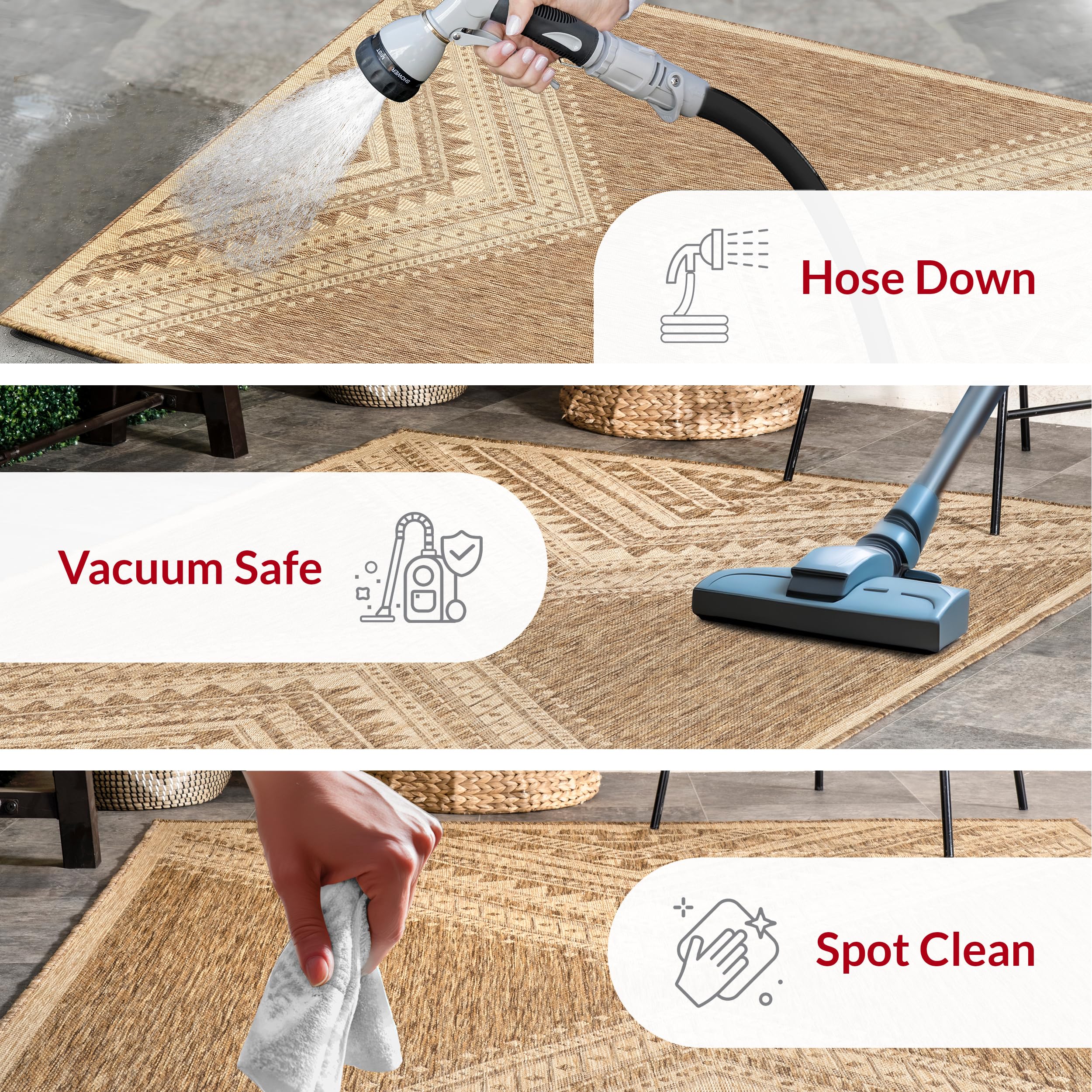 nuLOOM Landry 4x6 rug perfect for patios and decks.