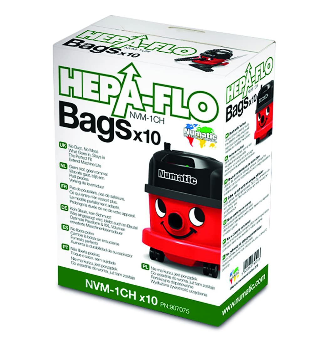 Open pack view showing HepaFlo bags compatible with Hetty and James.