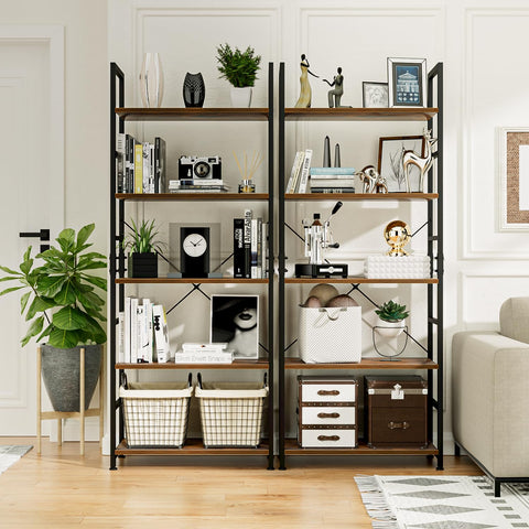 NUMENN 5-Tier Bookshelf shelf close-up shows clean boards and smooth finish.