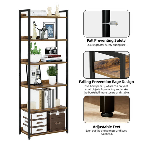 NUMENN Bookshelf 6-Tier in living room setup offers easy organization.