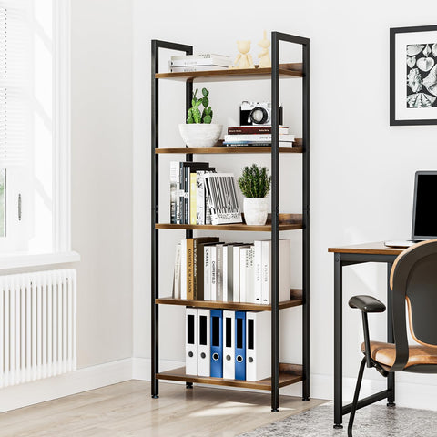 NUMENN Bookshelf assembly instructions preview with seven-step setup.