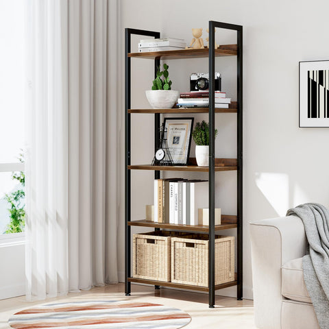 NUMENN Bookshelf back panel detail with wooden baffle for tidy storage.