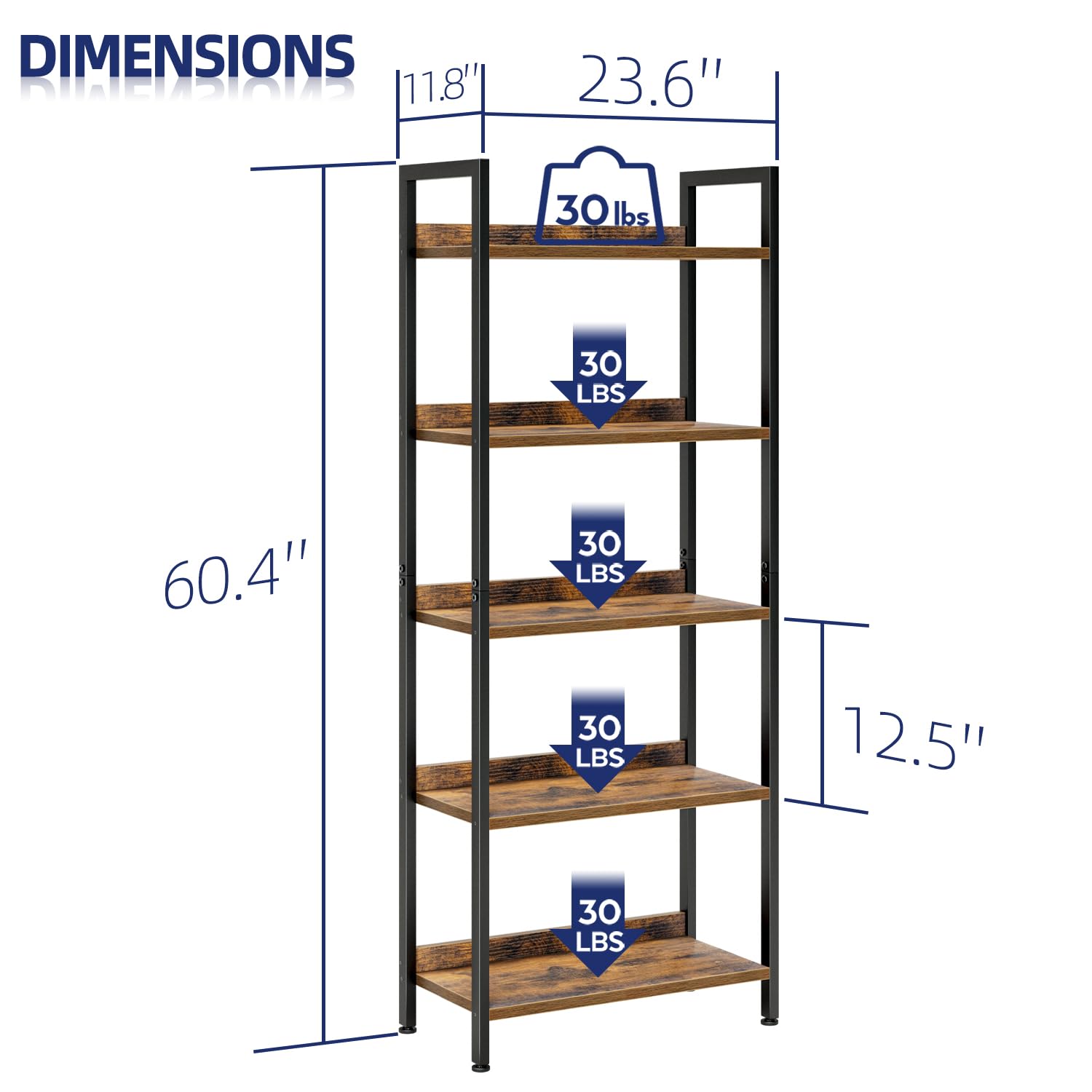 NUMENN Bookshelf side profile highlighting slim footprint for compact spaces.