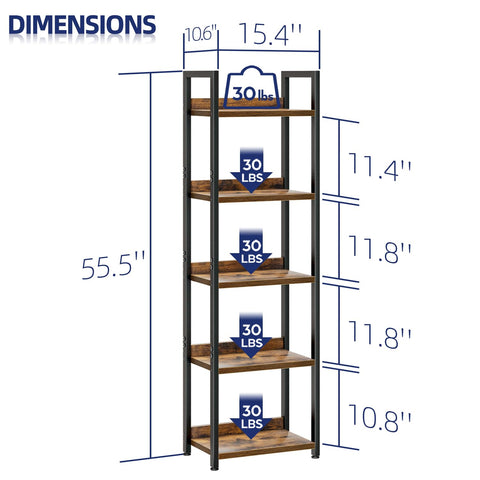 NUMENN Narrow Bookshelf shows a sturdy metal frame for long lasting storage.