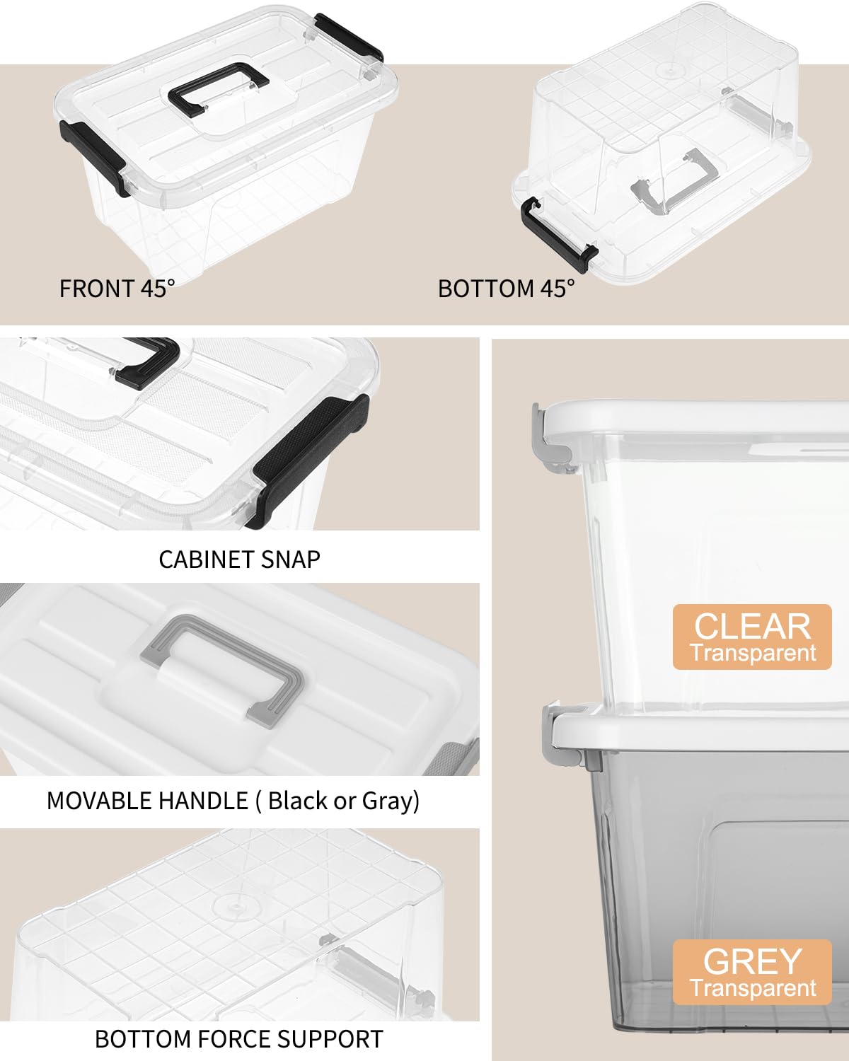 NUMIFUN lightweight yet durable plastic bin for daily use.