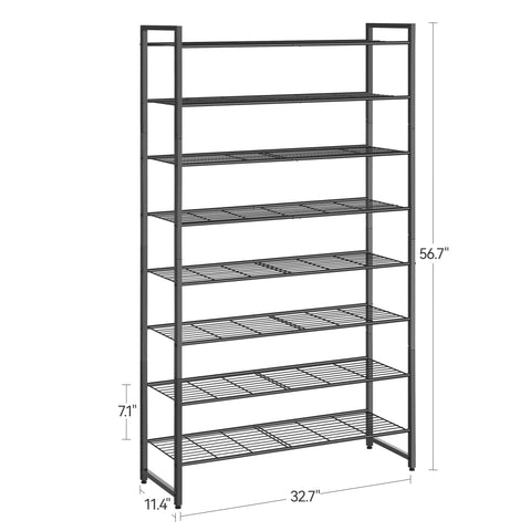 Nunsino 8-wire shelves provide sturdy weight distribution for heavier footwear.