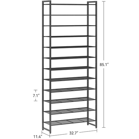 Bottom tier adjustable height fits tall boots without removing shelves.