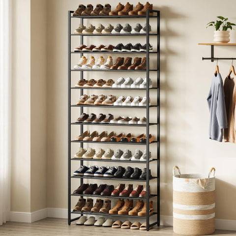 Nunsino metal frame with 8-wire shelves provides sturdy weight distribution.
