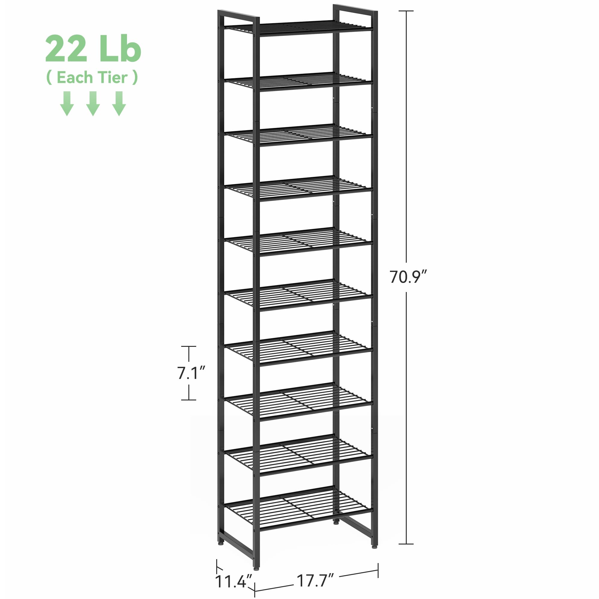 Nunsino Narrow Shoe Rack in entryway keeps shoes tidy and ready.