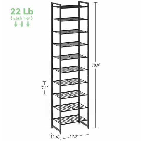 Nunsino Narrow Shoe Rack in entryway keeps shoes tidy and ready.