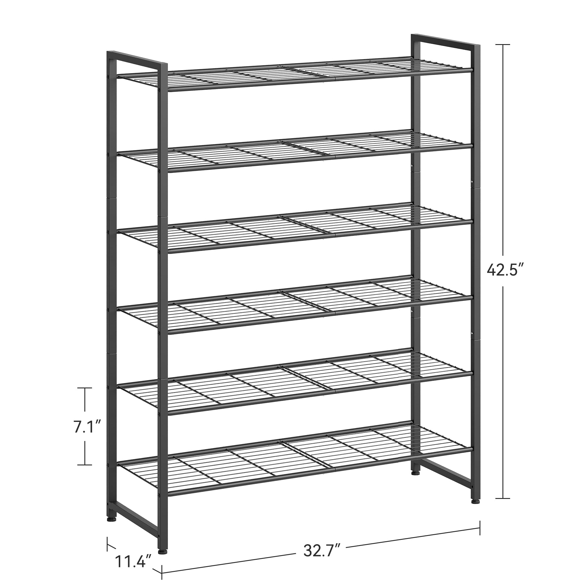 Heavy-duty metal frame with reinforced shelves for durable storage