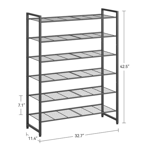 Heavy-duty metal frame with reinforced shelves for durable storage