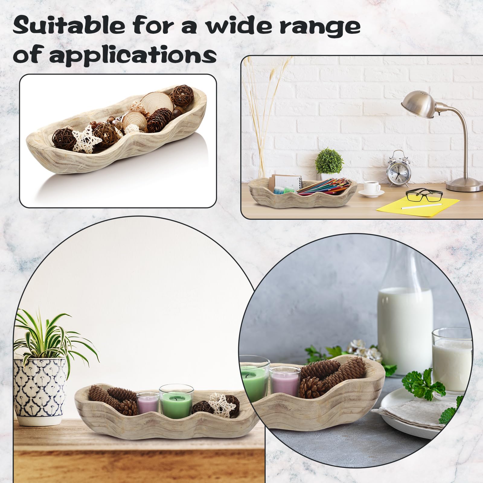 Nuogo hand-carved dough bowl delivers unique character with rich wood grain.