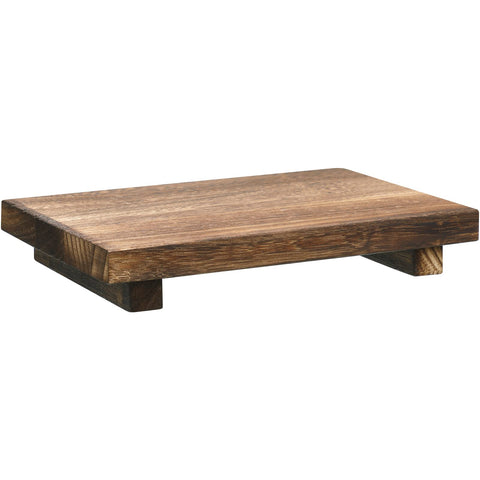 Nuogo wood riser tray with soap on a tidy kitchen counter for organized style.