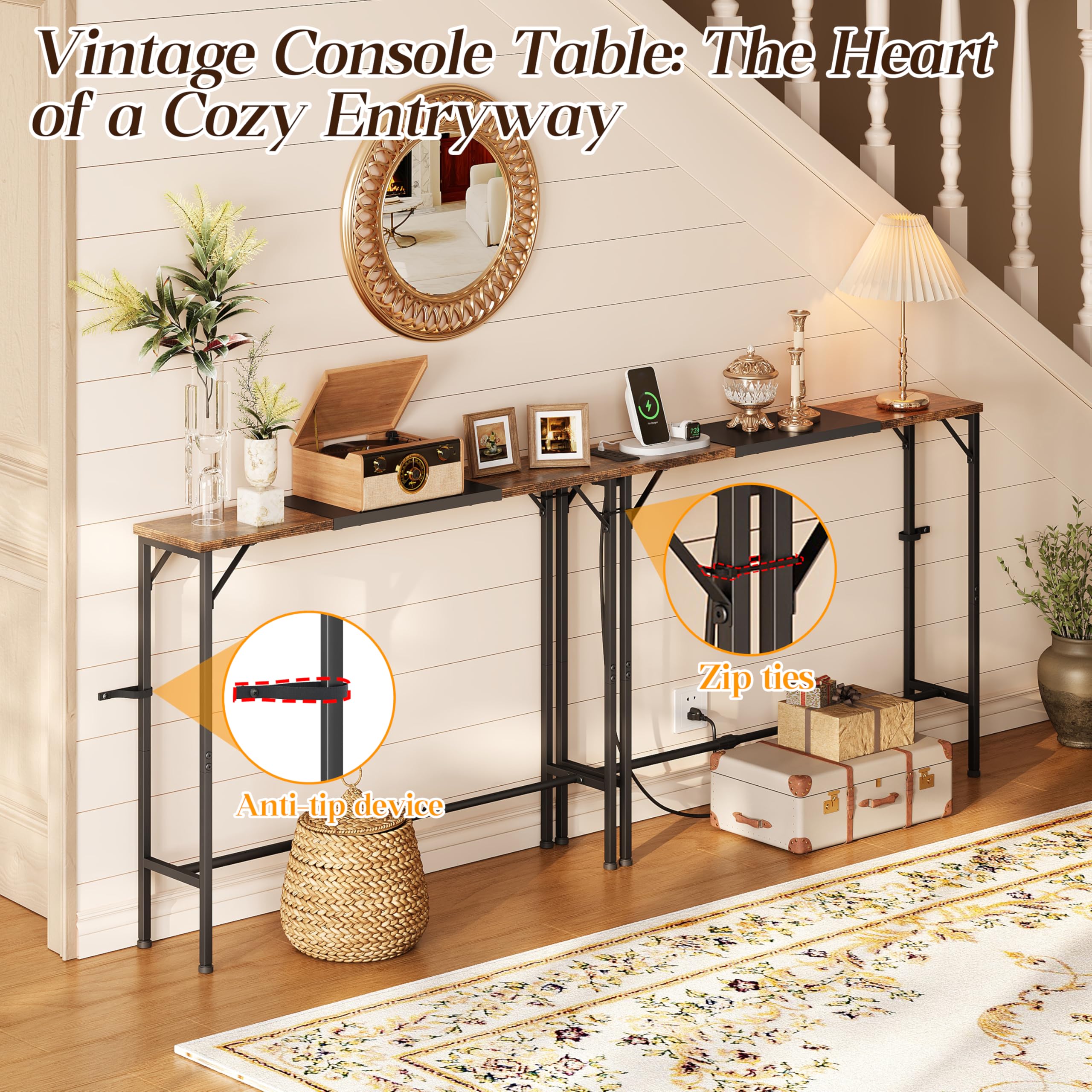 NuoyuanShen slim console table enhancing living room aesthetics