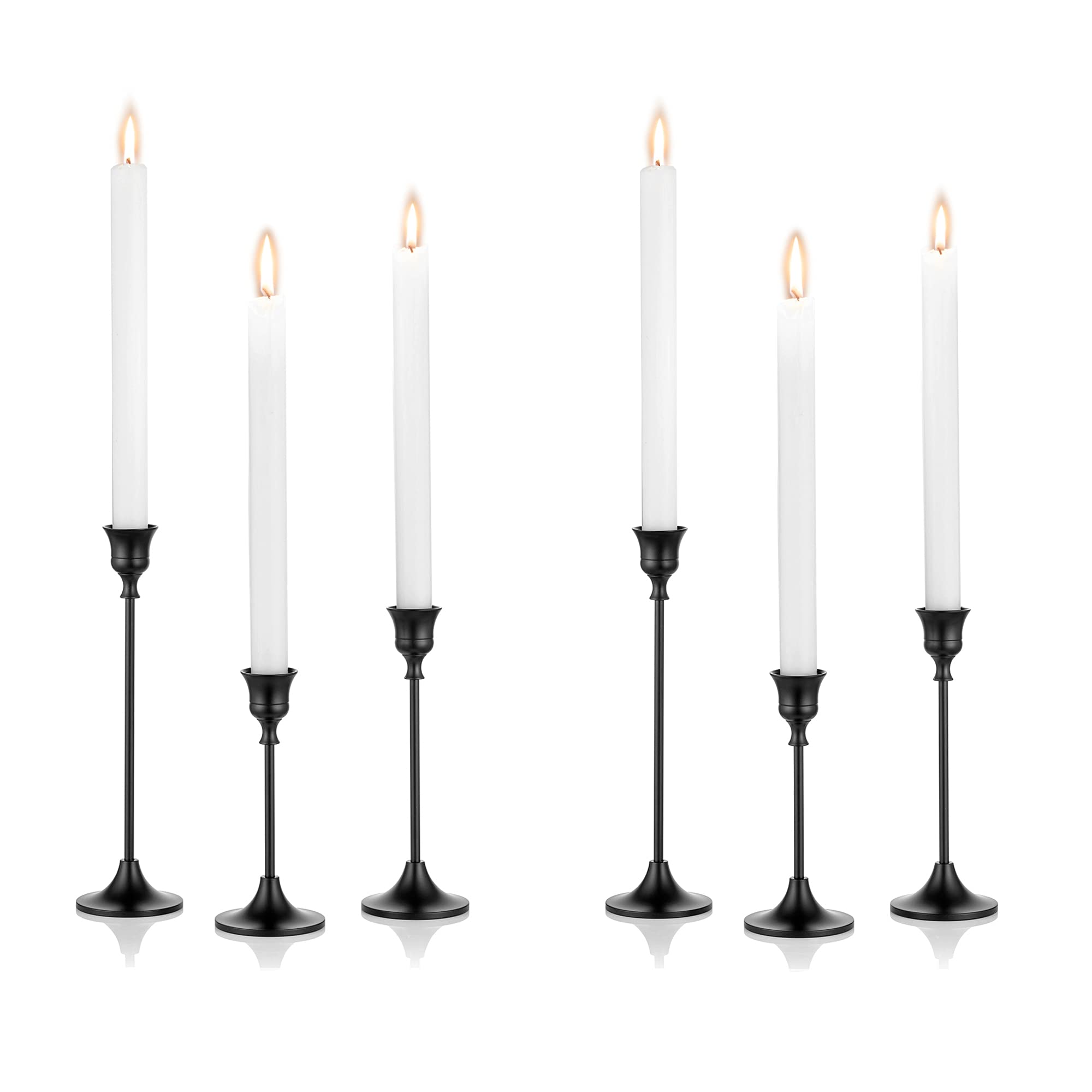 NUPTIO black candle holder set on mantel for elegant evenings