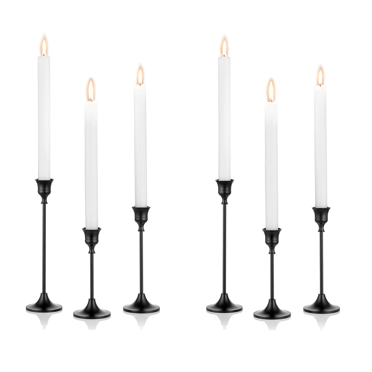 NUPTIO black candle holder set on mantel for elegant evenings