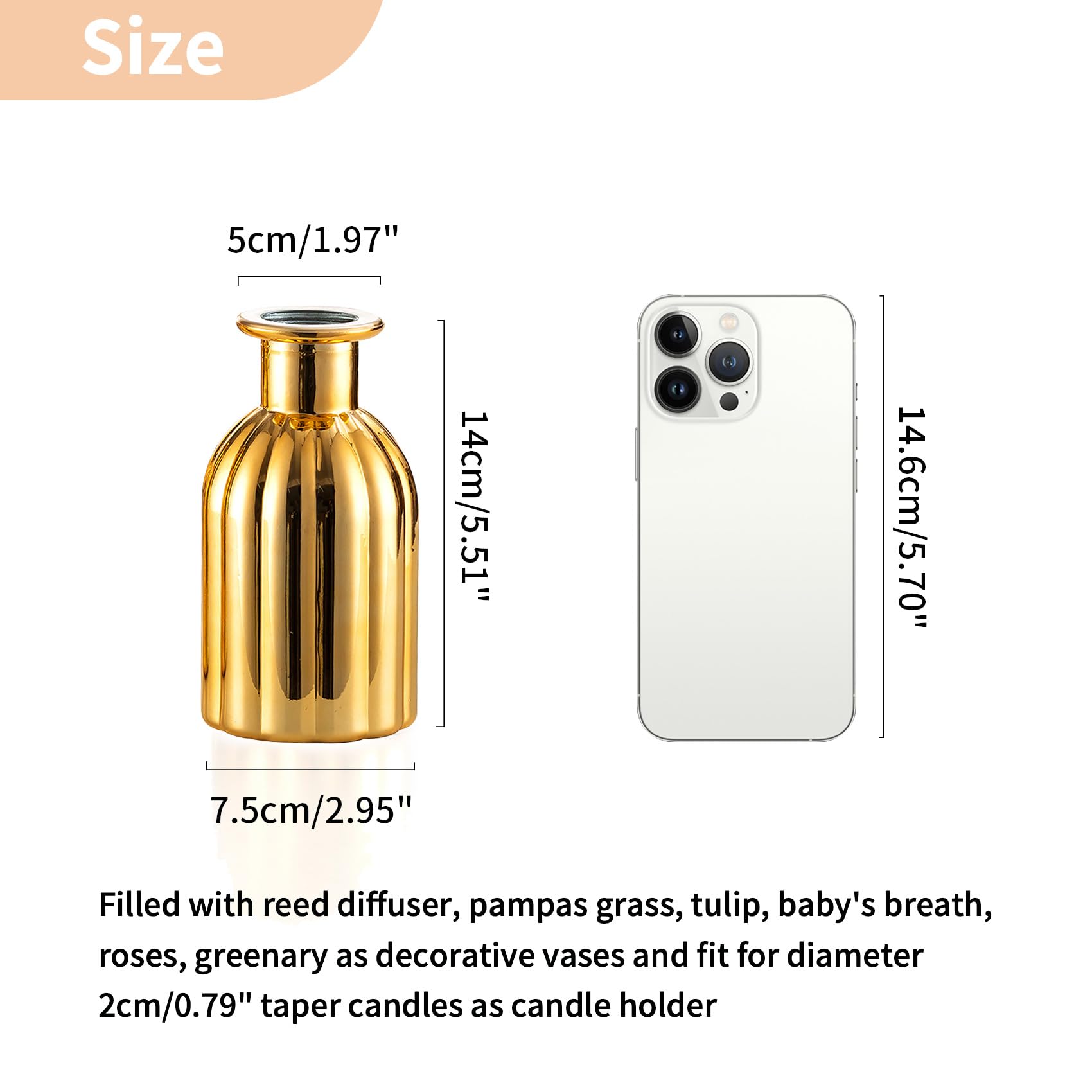 NUPTIO Bud Vases Small Gold perfect for wedding centerpieces and Gatsby-inspired party decor.