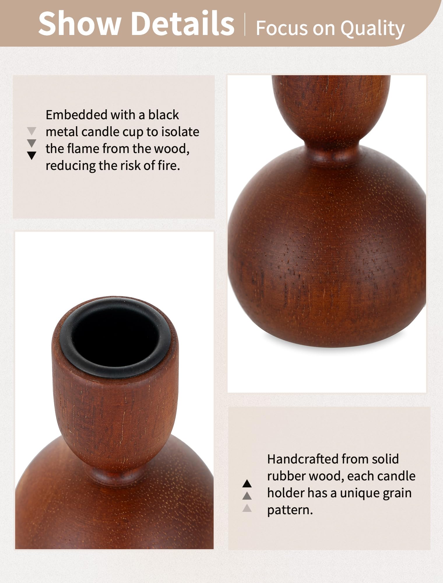 NUPTIO candlestick holders large 8in creates a striking centerpiece