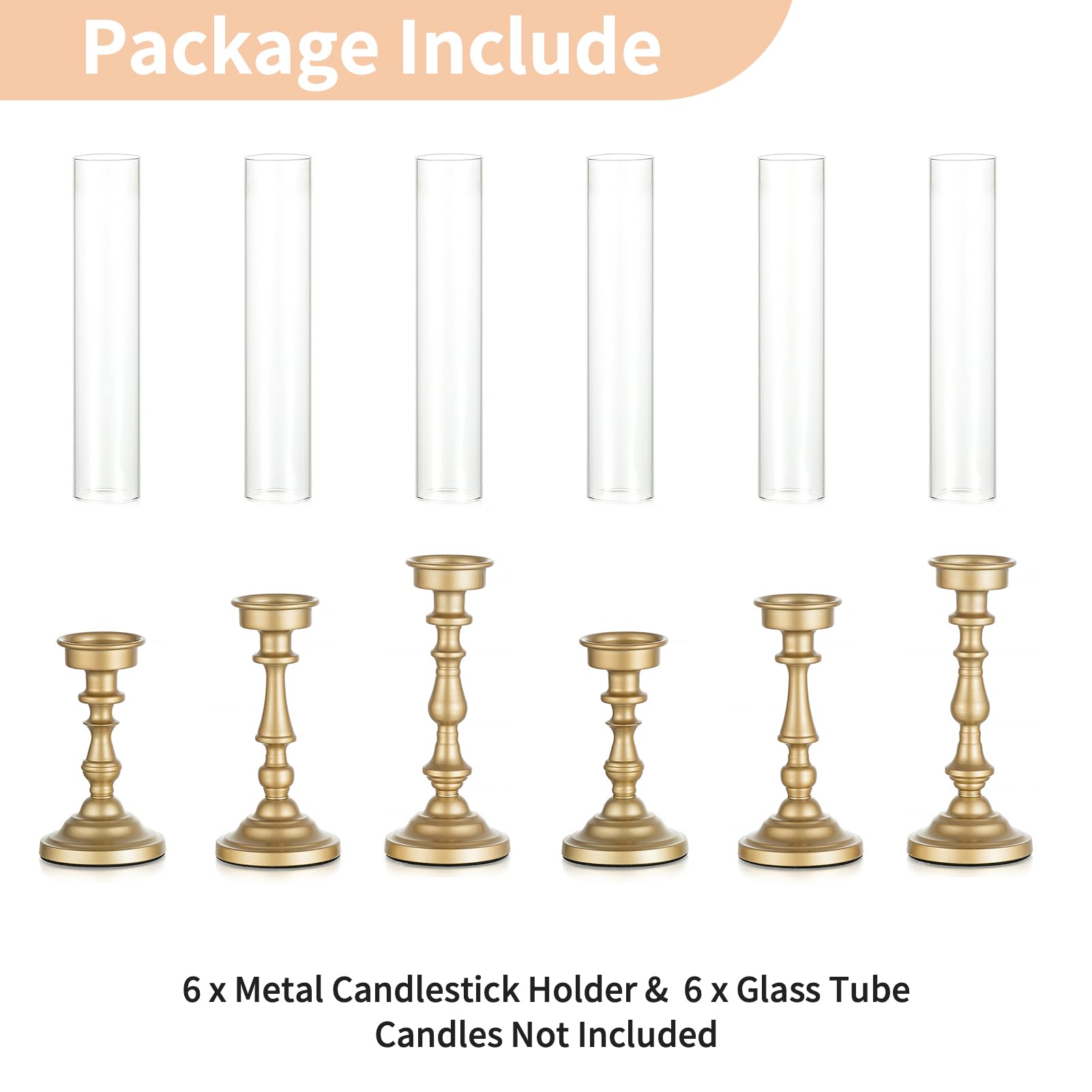 NUPTIO gold taper holders on a dining table setup for a refined look.