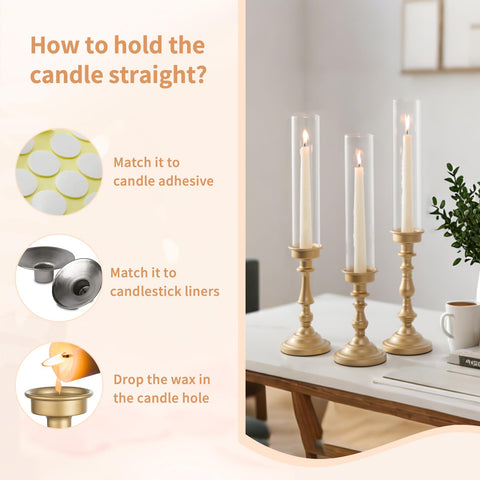 NUPTIO gold candlestick holders used as wedding decor for a romantic glow.