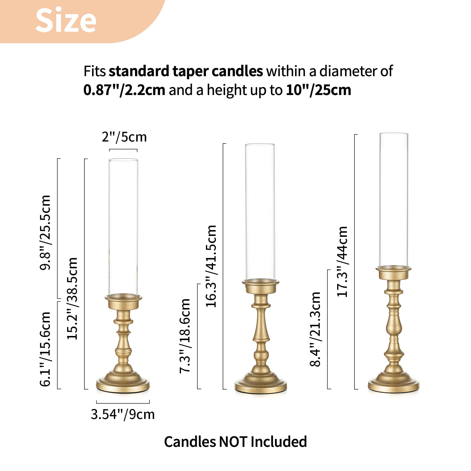 NUPTIO gold candlestick holders with weighted bases ensure stable ambience.
