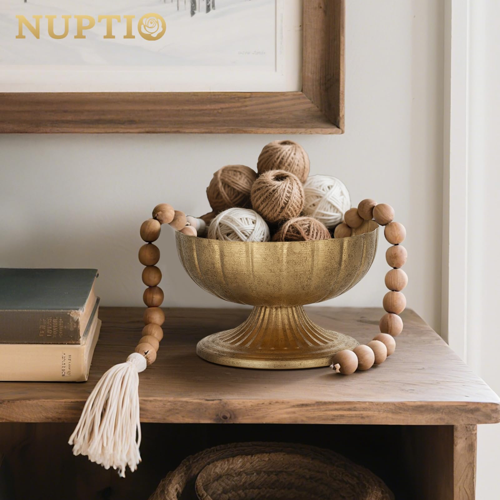 NUPTIO Gold Compote Vase as a versatile home decor accent